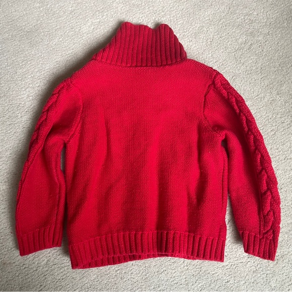 Old Navy Red Cowl Neck Cable Knitt Sweater for Toddlers - Picture 2 of 4